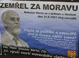 Plakát strany Moravané s Boleslavem Bártou