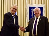 Prezident Miloš Zeman a prezident Státu Izrael Reu...