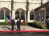 Přivítání prezidentem Portugalska u kláštera sv. J...