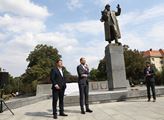 Odhalení zrestaurovaného pomníku maršála Koněva s ...