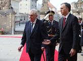 Prezident Miloš Zeman přivítal na Pražském hradě č...