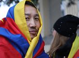 Demonstrace proti okupaci Tibetu Čínou před čínsko...