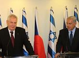 Česká republika je nejlepším přítelem Izraele na východní polokouli, oznámil Netanjahu vedle Zemana