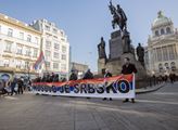 Kosovo je Srbsko. Připomínka na Václavském náměstí