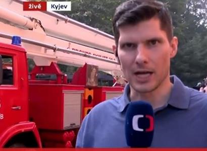 Raketový útok na Kyjev. ČT vysílala ráno přímo z místa