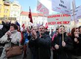 Na Václavském náměstí demonstrovaly skupiny občanů...
