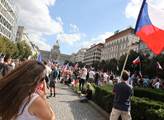 Protest proti vládě na Václavském náměstí, který p...