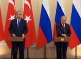 V Soči se sešli Putin s Erdoganem a jednali, co se Sýrií. Západ nebyl přizván