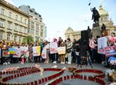 Pietní akt za dětské oběti na Ukrajině na Václavsk...