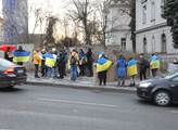 Ukrajinská demonstrace proti mobilizaci v Rusku. A...