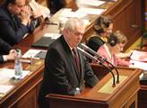 Prezident Miloš Zeman řeční v poslanecké sněmovně