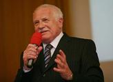 Prezident Václav Klaus při přednášce na ČZU