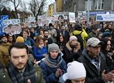 Demonstrace před slovenským velvyslanectvím v Praz...