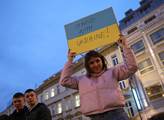 Protest proti vpádu ruských vojsk na Ukrajinu