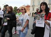 Demonstrace na podporu Ruska a proti válce na Ukra...