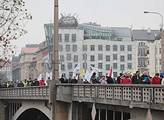 Odborářský protestní pochod v Praze 