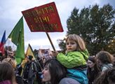 Demonstrace za solidaritu s Kurdy v Praze
