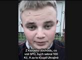 „Kdo volí SPD, sebrat 100 Kč z důchodu.“ Satira, tvrdí mladý Ukrajinec