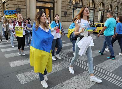 „Bojují za hodnoty civilizovaného světa.“ Lidé na Václaváku podpořili Ukrajinu