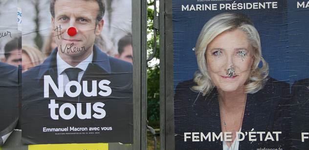 Le Penová v rozkroku a la Hitler, Macron jako hubitel drobných zemědělců a Putin v krabici. Jsme v předvolební Paříži