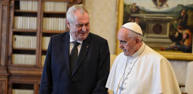 FOTO Zeman s manželkou a českou delegací na návštěvě Vatikánu
