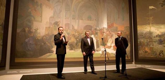 Primátor Bohuslav Svoboda slavnostně zahájil výstavu Slovanské epopeje ve Veletržním paláci v Praze