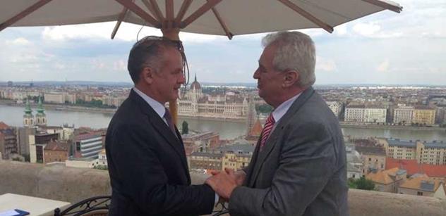 FOTO Prezident Zeman se poprvé sešel se svým slovenským protějškem Kiskou